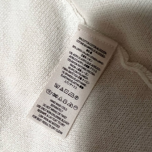 Free People oversized v-neck sweater size L oatmeal cream - Picture 14 of 15